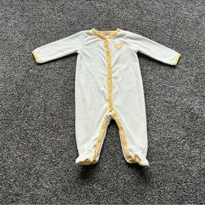 Carter’s Baby Girl Yellow/White Polka Dot Terrycloth Snap Up Footie Sleeper, 6M